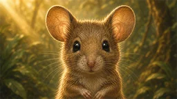 Mouse in a jungle clearing