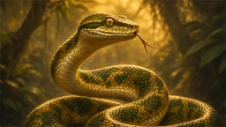 Snake in jungle foliage