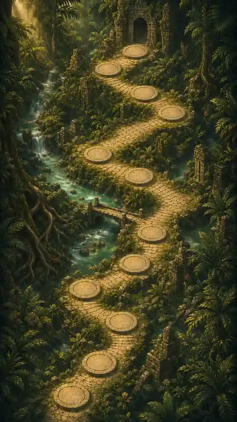 The painted Green Threshold trail map